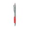 Universal 0.7 mm. Medium Comfort Grip Retractable Gel Pen - Red Ink, Gray/Red/Silver Barrel (1-Dozen)